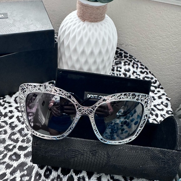 Dolce & Gabbana cat eye Sunglasses with Silver Accents - Picture 1 of 10